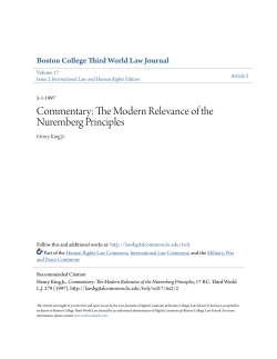 The Modern Relevance of the Nuremberg Principles