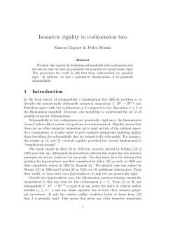 Isometric rigidity in codimension two