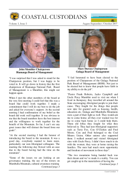 coastal custodians - Office of Environment and Heritage