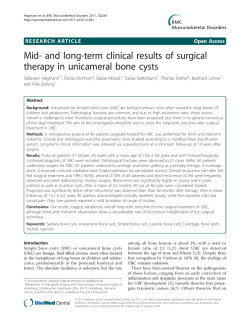 Mid- and long-term clinical results of surgical therapy in unicameral