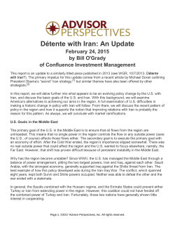 D&eacute;tente with Iran: An Update