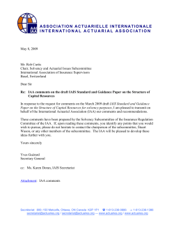 Standard and Guidance paper on the Structure of Capital Resources