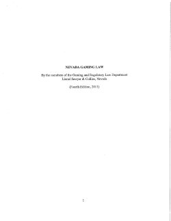 NEVADA GAMING LAW By the members of the Gaming and