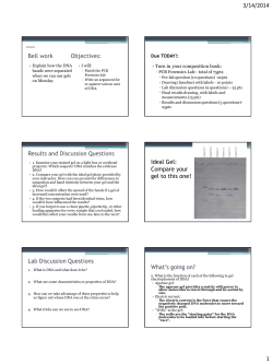 Bell work Objectives: