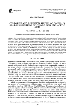 corrosion and inhibition studies of copper in aqueous solutions