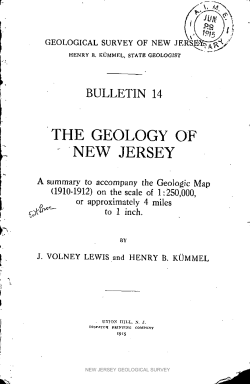 Bulletin 14. The Geology of New Jersey, 1915