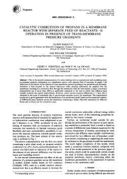 catalytic combustion of propane in a membrane reactor with