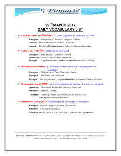 29 march 2017 daily vocabulary list