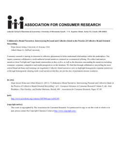 Collaborative Brand Narratives: Interweaving Personal and