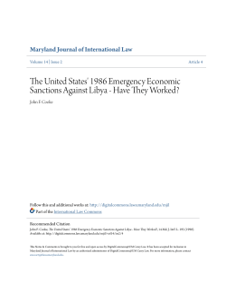 The United States` 1986 Emergency Economic Sanctions Against
