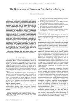 The Determinant of Consumer Price Index in Malaysia
