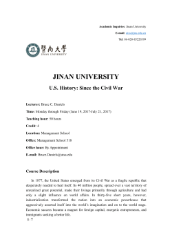 JINAN UNIVERSITY US History: Since the Civil War
