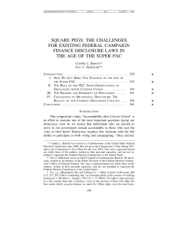square pegs: the challenges for existing federal campaign finance