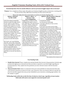 English 9 Summer Reading Task: 2016