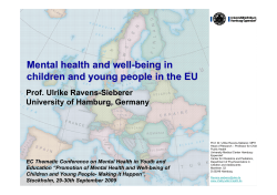 Mental health and well-being in children and young people in the EU
