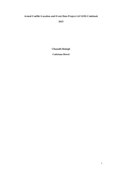 Armed Conflict Location and Event Dataset (ACLED) Codebook