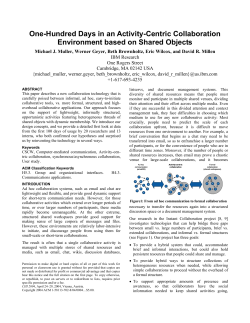 One-Hundred Days in an Activity-Centric