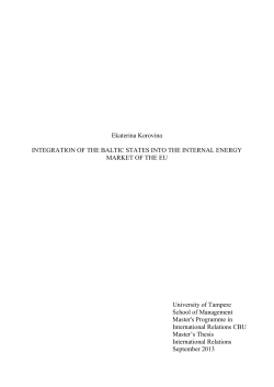 integration of the Baltic States into the internal energy