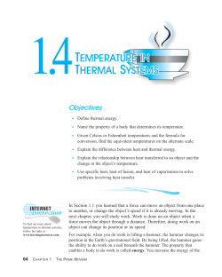 1.4 Temperature in Thermal Systems
