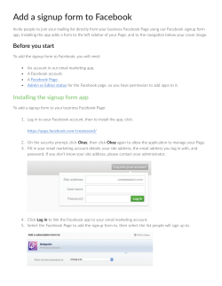 Add a signup form to Facebook