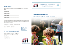 Insulin tolerance test - Scottish Paediatric Endocrine Group