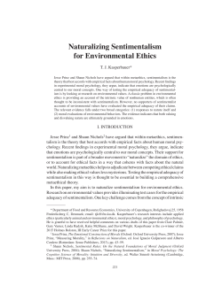 Naturalizing Sentimentalism for Environmental