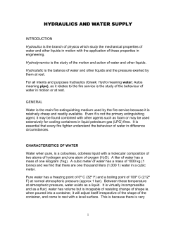 HYDRAULICS AND WATER SUPPLY