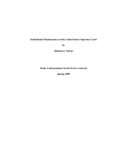 Institutional Maintenance on the United States