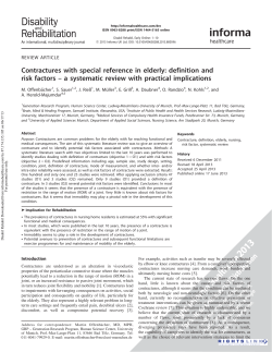 Contractures with special reference in elderly