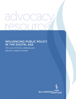 Influencing Public Policy in the Digital Age