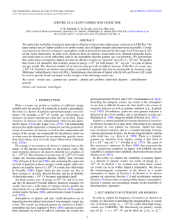 JUPITER AS A GIANT COSMIC RAY DETECTOR
