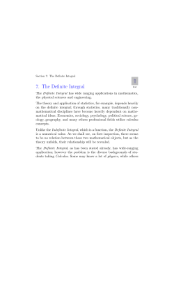 7. The Definite Integral