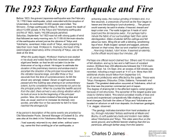 The 1923 Tokyo Earthquake and Fire