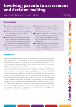 Involving parents in assessment and decision-making