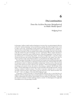 Dis/continuities - University of Oregon