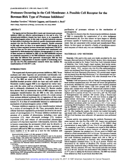 Proteases Occurring in the Cell Membrane: A