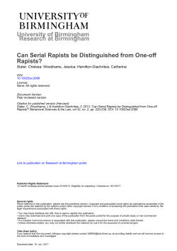 University of Birmingham Can Serial Rapists be Distinguished from