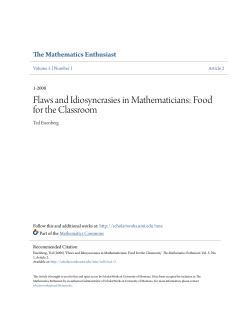 Flaws and Idiosyncrasies in Mathematicians