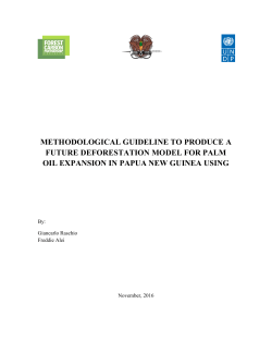 Future Deforestation Methodological Guidance for PNG