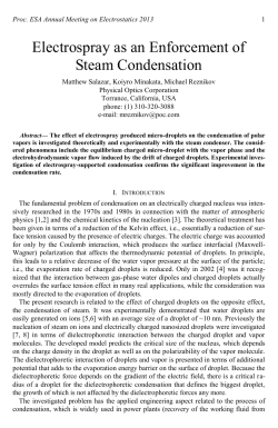 Electrospray as an Enforcement of Steam Condensation