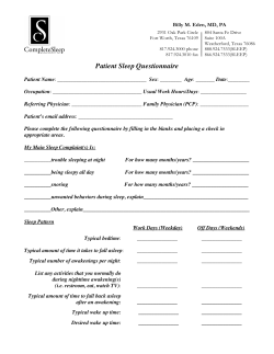 Sleep Questionnaire