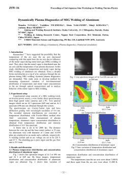JSW-16 Dynamically Plasma Diagnostics of MIG Welding of Aluminum