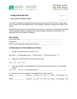 Living Life to the Full Post