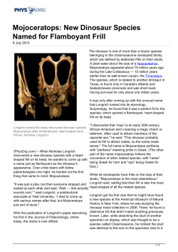 Mojoceratops: New Dinosaur Species Named for Flamboyant Frill