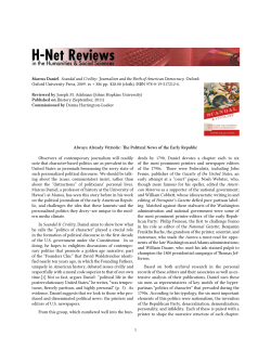 Always Already Vitriolic: The Political News of the Early - H-Net