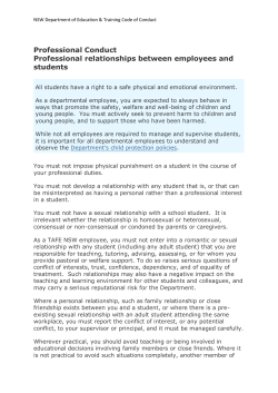 Professional relationships between employees and students