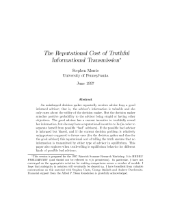 The Reputational Cost of Truthful Informational Transmission
