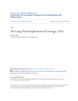The Long-Term Implications of Gonzaga v. Doe