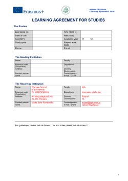 learning agreement for studies