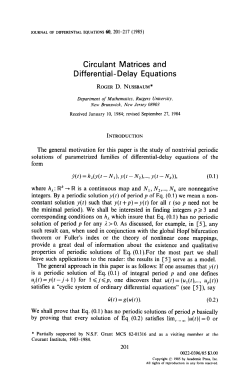 Circulant Matrices and Differential- Delay Equations